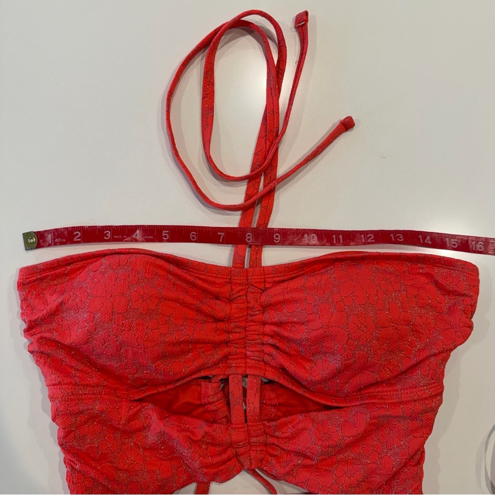 Jessica Simpson Coral Cutout Halter One-Piece Swimsuit Size Large - Picture 8 of 10